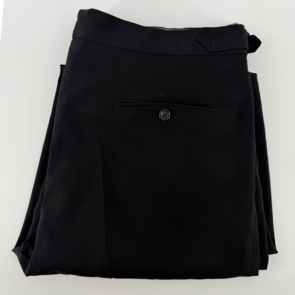 Todd Snyder Trousers Mens 31x32 Black Virgin Wool Pleated Side Adjuster Portugal